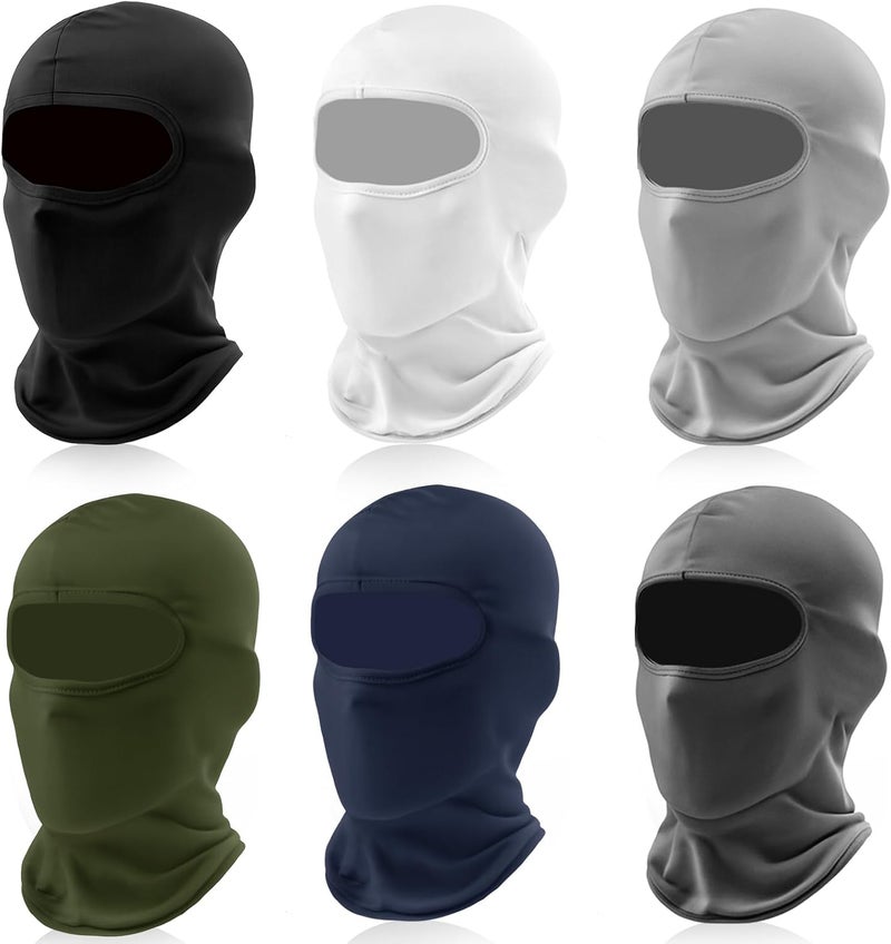 Hoiny 6 Pack Ski Mask Balaclava for Men Women, Lightweight UV Protection, Summer Full Face Cover Outdoor Motorcycle - Image 1